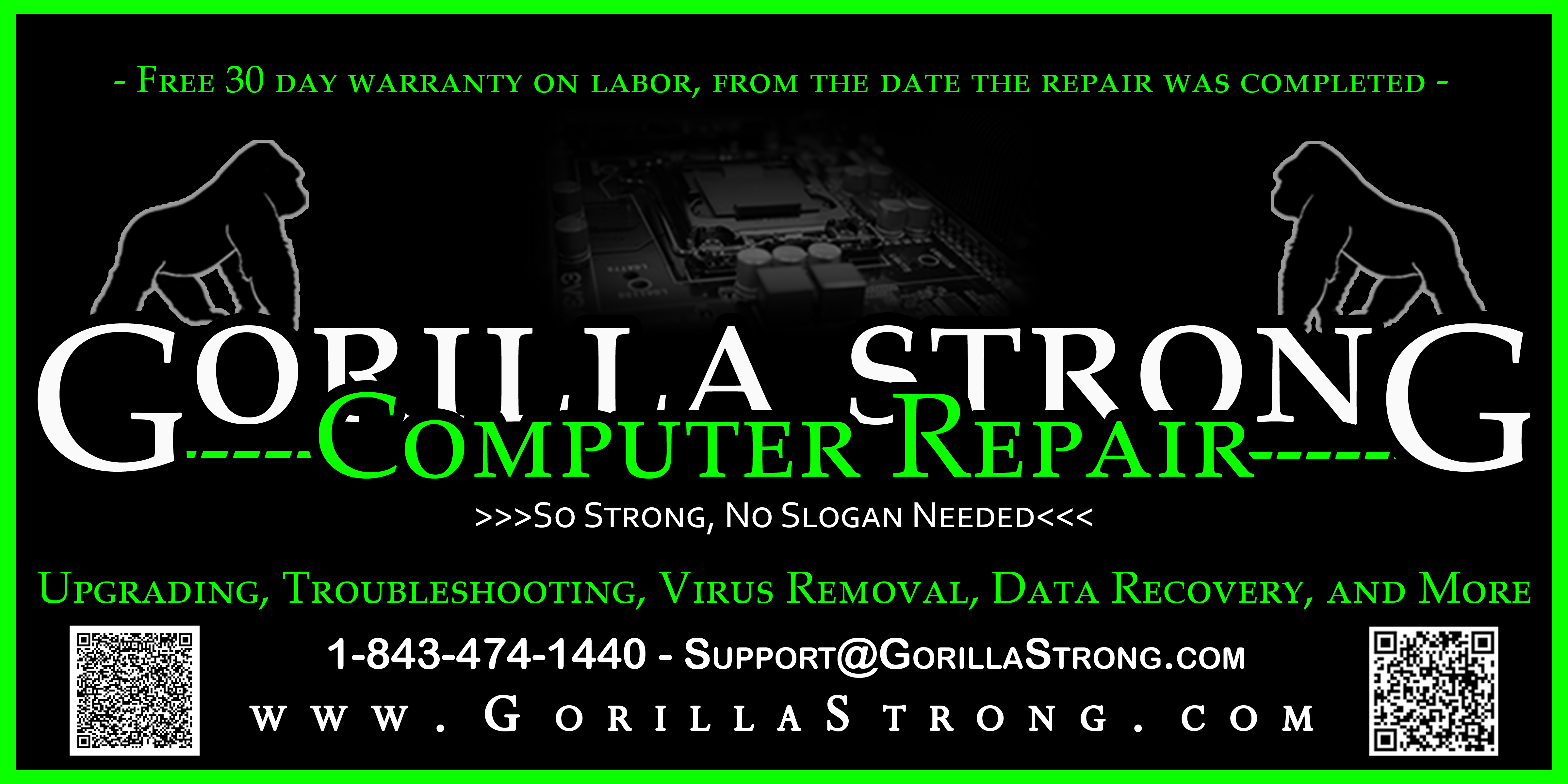 Gorilla Strong Computer Repair Banner Logo
